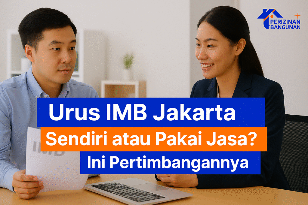 Ilustrasi proses pengurusan IMB Jakarta dengan bantuan jasa agensi
